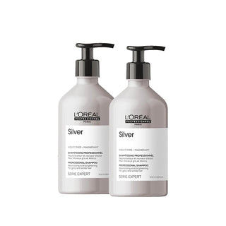 Loreal Professionnel Paris Serie Expert Silver Mor Şampuan - Professional Grey Hair Care Shampoo for Vibrant Silver Hair - 500ml x 2 Loreal Professionnel Paris Silver Hair Shampoo Loreal Professionnel Paris, Silver hair shampoo, Grey hair care, Professional hair care products, Serie Expert Silver shampoo, Hair care for silver hair, Professional hair care, Grey hair shampoo, Silver hair care products, Hair care products for grey hair