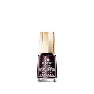 Mavala Mini Color Oje 248 Burgundy Nail Polish - Portable, Travel-Friendly, High-Quality Burgundy Shade