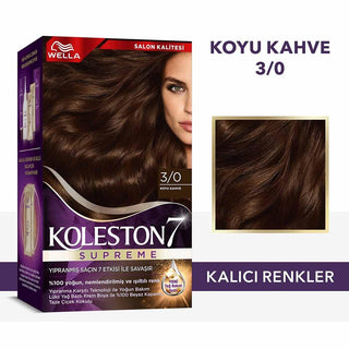 Wella Koleston Supreme Dark Brown Hair Dye 3/0 - Intense Color, Gray Coverage & Shine - Permanent At-Home Hair Color Kit Wella Koleston Dark Brown Hair Dye: Gray Coverage & Vibrant Color hair dye, dark brown hair dye, Koleston Supreme, at home hair color, gray coverage hair dye, permanent hair color, hair coloring kit, hair color with oil treatment, long lasting hair color, hair color, dark brown hair, gray coverage, at-home color, permanent color, coloring kit, oil treatment, long-lasting, hair, beauty, pe