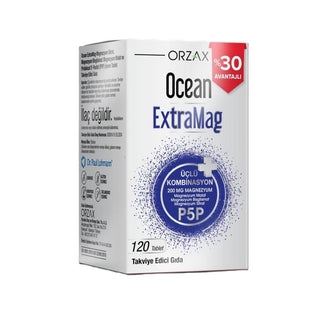 Ocean ExtraMag 120 Tablet - Magnesium and Vitamin B6 Supplement for Adults Ocean ExtraMag 120 Tablet - Magnesium & Vitamin B6 Supplement Magnesium Supplement, Vitamin B6 Supplement, Dietary Supplement, Health and Wellness, Nutritional Support, Triple Magnesium Combination, Adult Nutrition, Magnesium Citrate, Magnesium Malate, Magnesium Bisglycinate