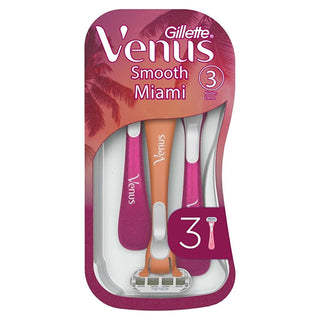 Gillette Venus Smooth Miami Disposable Razors for Women - 3-Blade Close Shave, Ergonomic Handle, and Smooth Skin Gillette Venus Smooth Miami Razor- Smooth Shave for Women disposable razors for women, womens disposable razor, venus razor, smooth shave, gillette venus, kadın tıraş bıçağı, kullan at tıraş bıçağı, female razor, miami razor, women's razor, razor for sensitive skin, shaving, hair removal, personal care, beauty, women's grooming, disposable razor, travel razor, bikini line, smooth legs, no razor b