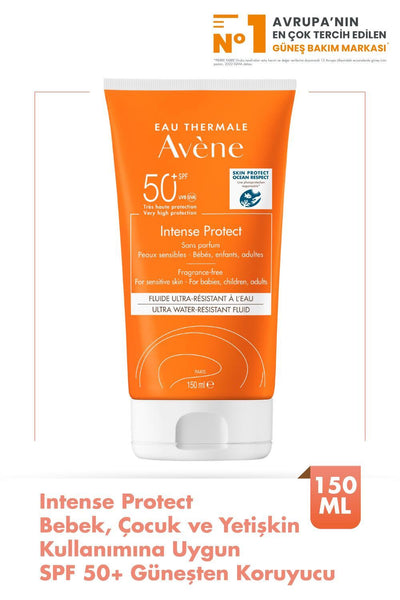 Avene Intense Protect SPF 50+ Sunscreen for Babies, Children & Adults - Water-Resistant, Broad-Spectrum Protection