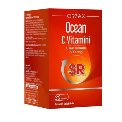 Ocean Vitamin C-SR 500mg Controlled Release Vitamin C Supplement - Boosts Immunity & Energy - 30 Tablets