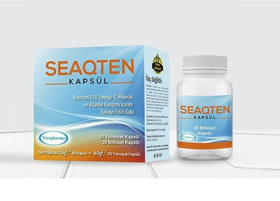 SeaQten: Coenzyme Q10, Resveratrol & Omega-3 Dietary Supplement - Support Heart Health, Anti-Aging & Brain Function - 30