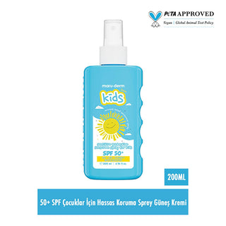 Maruderm SPF 50+ Sunscreen Spray for Kids - Sensitive Skin Protection, UVA/UVB, Pantenol, Vitamin E, Broad Spectrum - 200ml Maruderm SPF 50+ Kids Sunscreen Spray: Sensitive Skin, UVA/UVB Protection sunscreen for kids, sunscreen spray, SPF 50+ sunscreen, sensitive skin sunscreen, children's sunscreen, UVA UVB protection sunscreen, pantenol sunscreen, sun protection spray, kids sunscreen, baby sunscreen, best kids sunscreen, sunscreen for sensitive skin, gentle sunscreen, broad spectrum sunscreen, summer esse