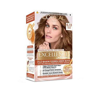 L'Oréal Paris Excellence Intense Hair Dye - Mocha Brown 6.13, 100% Grey Coverage, Long-Lasting Color L'Oréal Paris Excellence Intense Hair Dye - 100% Grey Coverage hair dye, intense hair color, grey hair coverage, pro-keratin hair dye, long-lasting hair color, mocha brown hair color, 100% grey coverage, hair care, hair coloring, L'Oréal Paris, Excellence Intense Hair Dye