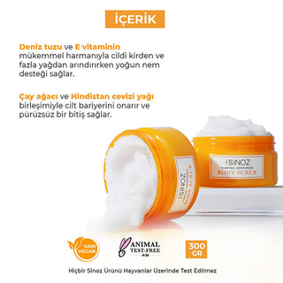 Sinoz Gold Aura Body Scrub - Exfoliating Sea Salt Scrub for Smooth, Moisturizing Skin - Natural Oils & Vitamin E Sinoz Body Scrub: Exfoliate & Moisturize for Smooth Skin body scrub, exfoliating scrub, moisturizing body scrub, sea salt scrub, natural body scrub, Sinoz body peeling, Gold Aura body scrub, body scrub for smooth skin, body exfoliant, skin exfoliation, moisturizing scrub, tea tree oil scrub, coconut oil scrub, cucumber seed oil, vitamin E, glycerin, gold aura scent, smooth skin, radiant skin, dry