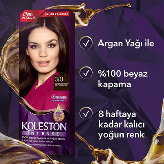 wella koleston intense hair color 3/0 dark brown, wella permanent cream color, wella oxidation cream, wella argan oil moisturizing care cream Wella Koleston Intense Hair Color 3/0 Dark Brown | Permanent Wella Koleston Intense Hair Color 3/0 Dark Brown wella, koleston-intense, hair-color, permanent-dye, dark-brown, argan-oil, hair-care, women, adult-hair-color, ai-generated