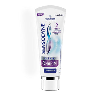 Sensodyne Sensitive Teeth Toothpaste - Klinik Onarım, Aktif Beyazlık, 2.54 fl oz Sensodyne Sensitive Teeth Toothpaste - Klinik Onarım & Whitening sensitive teeth toothpaste, whitening toothpaste for sensitive teeth, Sensodyne Klinik Onarım, toothpaste with Novamin technology, sensitivity relief toothpaste, oral care for sensitive teeth, clinically proven toothpaste, Novamin sensitivity relief, toothpaste for daily use, teeth whitening, sensitivity relief, oral health, dental care