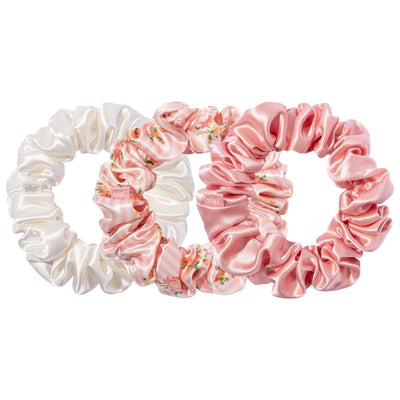 Slipsilkª Large Silk Scrunchies 3-Pack: Gentle, Anti-Breakage Hair Ties for Luxurious Crease-Free Hold
