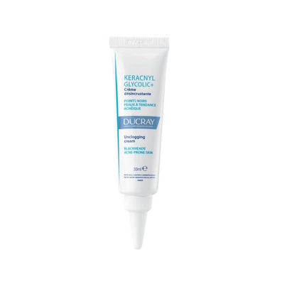 Ducray Keracnyl Glycolic+ Acne Treatment Cream: Blackhead Remover, Shine Control, Skin Smoothing, Pore Cleansing, and Bl