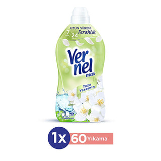 vernel-max-fresh-jasmine-fabric-softener-bottle, fabric-softener-use-instructions, fresh-jasmine-scent-laundry Vernel Max Fresh Jasmine Fabric Softener - Perfect Softness & Long-Lasting Freshness | 1440 ml Vernel Max Fresh Jasmine Fabric Softener - 1440 ml vernel, fabric-softener, jasmine-scent, laundry-care, softness, freshness, cleaning-products, laundry-essentials, ai-generated, home-care