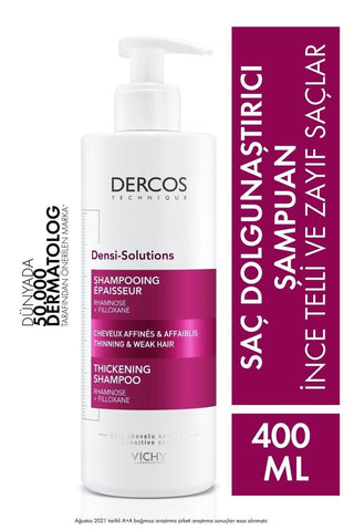 Vichy Densi Solutions Thickening Shampoo 400Ml - Hair Thickening & Volumizing for Fine or Limp Hair