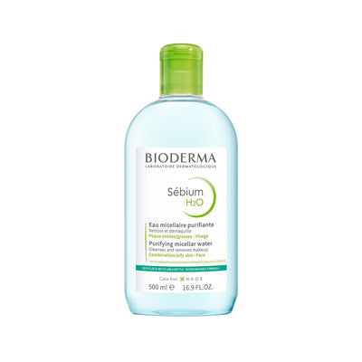 Bioderma Sebium H2O Micellar Water 500ml - Gentle Deep Cleansing for Oily Skin