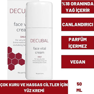 Decubal Moisturizing Face Cream for Dry & Sensitive Skin - Fragrance-Free, Natural Ingredients - 1.69 fl oz Decubal Face Cream for Dry Skin - Fragrance-Free & Natural moisturizing face cream, dry skin care, sensitive skin moisturizer, fragrance-free face cream, natural ingredients skincare, dry skin relief, sensitive skin solution, nourishing face cream, hydrating moisturizer, skincare for dry skin, Decubal Face Vital, face cream for dry skin, natural face moisturizer