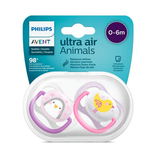 Philips Avent Ultra Air Animals 0-6m Pink Pacifier Set of 2