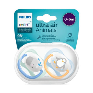 Philips Avent Ultra Animals 0-6m Blue Pacifier Set of 2