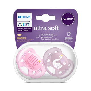 Philips Avent Ultra Soft 6-18m Pink Pacifier Set of 2