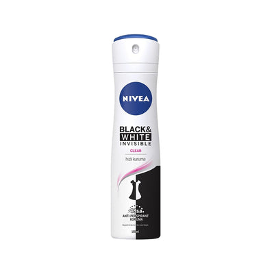 Nivea Invisible Black&White Clear Deodorant Spray - 5.07 fl oz, Stain-Free Antiperspirant for Black and White Clothes