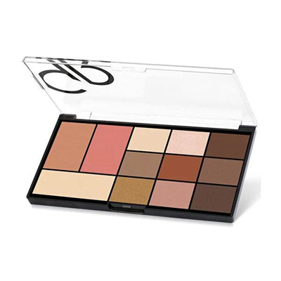 Golden Rose City Style Warm Nude Face & Eye Palette: All-in-One Makeup Kit for Long-Lasting, Pigmented Looks