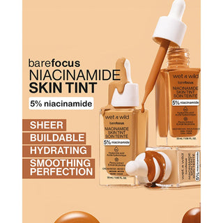 Wet n Wild Niacinamide Skin Tint Fondöten Fair Beige - product view, Wet n Wild Niacinamide Skin Tint Fondöten Fair Beige - swatch, Wet n Wild Niacinamide Skin Tint Fondöten Fair Beige - with packaging Wet n Wild Niacinamide Skin Tint Fondöten - Lightweight Formula for Natural Coverage | Fair Beige Wet n Wild Niacinamide Skin Tint - Fair Beige wet-n-wild, niacinamide-skin-tint, lightweight-foundation, fair-beige, makeup, beauty, cosmetics, skin-friendly, hydration, ai-generated