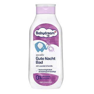 Babydream Baby Bath Foam Good Night 16.91 fl oz - Natural, Vegan, and Gentle Baby Care Babydream Baby Bath Foam - Natural & Vegan (16.91 fl oz) baby bath foam, natural baby care products, vegan baby products, dermatologically tested baby products, calming baby bath products, soap-free baby bath, lavender baby bath, chamomile baby bath, gentle baby skincare, pH neutral baby products, cruelty-free baby care