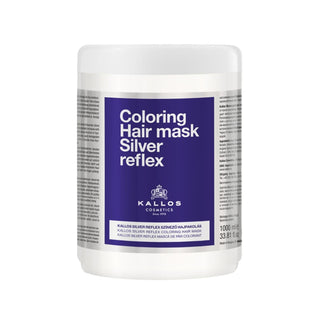 Kallos Cosmetics Purple Hair Mask for Blonde & Gray Hair - Anti-Brass Toning Mask, 1000ml Kallos Cosmetics Purple Hair Mask - Anti-Brass Toning for Blonde & Gray Hair purple hair mask, anti-brass hair mask, blonde hair care, gray hair care, color-treated hair products, Kallos Cosmetics, brassiness correction, hair care, color correction, hair mask, toning mask, 1000ml, large capacity