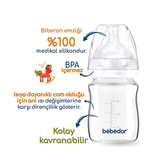 Bebedor Glass Baby Bottle: Heat Resistant, Wide Neck, Anti-Colic & Leak-Proof - Newborn Feeding Essential Bebedor Glass Baby Bottle: Heat Resistant & BPA-Free glass baby bottle, heat resistant bottle, wide neck baby bottle, borosilicate baby bottle, anti-colic baby bottle, newborn feeding bottle, leak proof baby bottle, BPA free baby bottle, baby bottle, glass bottle, heat resistant, wide neck, anti-colic, newborn, feeding bottle, leak proof, BPA free, baby feeding, infant bottle, baby supplies, new mom ess