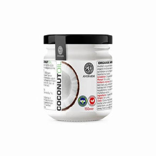 Avofarm Organic Coconut Oil: Cold-Pressed, Natural, & Versatile - 150ml - For Cooking, Skin & Hair Avofarm Organic Coconut Oil - Cooking, Skin & Hair | 150ml organic coconut oil, cold-pressed coconut oil, natural coconut oil, coconut oil for cooking, coconut oil for skin, organic cooking oil, edible coconut oil, 150 ml coconut oil, Avofarm coconut oil, organic hair oil, cooking oil, skincare, hair care, moisturizing, nourishing, organic, natural, versatile oil, health-conscious, cooking, baking, frying, die