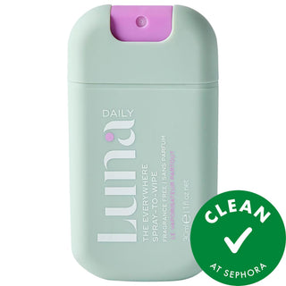Luna Daily The Mini Everywhere Spray-To-Wipe - Fragrance-Free Body Cleanser for Sensitive Skin, Prebiotics & Vitamins C&E Luna Daily Mini Everywhere Spray - Fragrance-Free Body Cleanser sensitive skin body cleanser, fragrance-free body spray, prebiotic skin care, pocket-size body wipe, vegan skin care products, gentle cleansing, on-the-go skincare, travel-friendly, intimate care, skin health, nourishing body spray