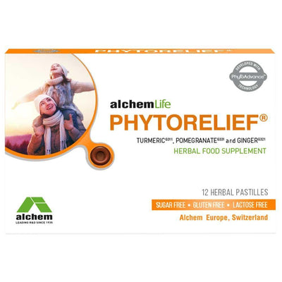 Phytorelief CC: Natural Turmeric, Pomegranate & Ginger Throat Lozenges | Soothe Sore Throat & Cough, Sugar-Free Herbal R
