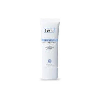luvit moisturizing repair cream 75ml, luvit cream texture in jar, application of luvit cream on skin Luv it Moisturizing Repair Cream - Deep Hydration | 75ml Luv it Moisturizing Repair Cream - 75ml moisturizing-cream, repair-cream, skincare, hydration, anti-aging, sensitive-skin, daily-use, hyaluronic-acid, panthenol, ai-generated