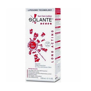 Solante Acnes SPF 50+ Sunscreen Lotion for Oily & Sensitive Skin - Facial & Body Protection Solante Acnes SPF 50+ Sunscreen Lotion for Oily Skin SPF 50+ sunscreen lotion, sunscreen for oily skin, sunscreen for sensitive skin, facial and body sunscreen, Solante Acnes sunscreen, sun protection, non-greasy sunscreen, gentle sunscreen, daily sun care, outdoor skin protection