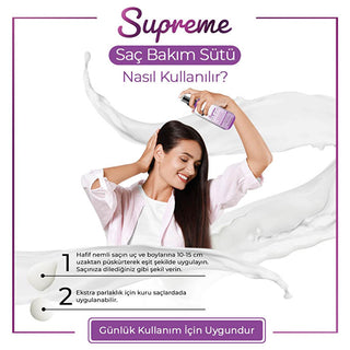 Morfose Supreme Hair Care Milk - Vegan Collagen & Herbal Keratin Hair Treatment, Lightweight Hydration & Heat Protection - 10.14 fl oz Morfose Hair Care Milk - Vegan Hair Treatment & Heat Protection hair care product, hair treatment, hair serum, hair milk, vegan hair care, hair repair, heat protectant, damaged hair treatment, hair strengthening treatment, hair moisturizing treatment, hair care, vegan, cruelty-free, hair health, split ends, breakage, dry hair, vegan collagen, herbal keratin, ceramide, heat p