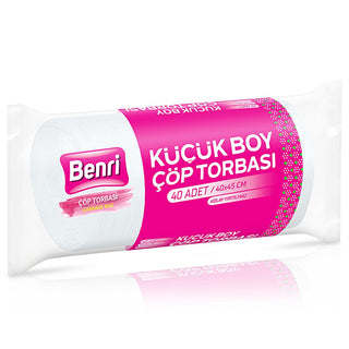 Benri Small Trash Bags - Pack of 40, Durable & Hygienic for Bathroom & Kitchen Use Benri Small Trash Bags - Durable & Hygienic small trash bags, bathroom trash bags, kitchen trash bags, durable trash bags, roll trash bags, Benri, hygiene, waste disposal, cleaning solutions, household essentials, office supplies