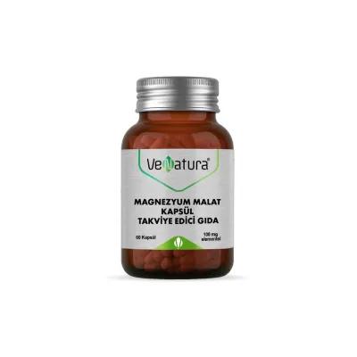 Venatura Magnesium Malate Supplement - 60 Vegan Capsules - High Absorption, Muscle & Energy Support - Gentle on Stomach