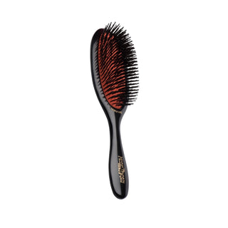 Mason Pearson Handy Sensitive SB3 Dark Hair Brush for Sensitive Scalps - Gentle Hair Care Tool Mason Pearson Sensitive Hair Brush - Gentle Care Mason Pearson hair brush, sensitive scalp hair brush, gentle hair care tools, high-quality hair brushes, portable hair brush, hair care, grooming, sensitive scalp, Mason Pearson, hair brush, detangling, styling