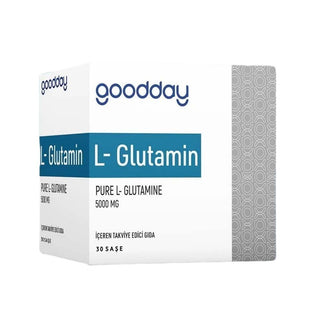 Goodday Pure L-Glutamine Dietary Supplement - 5000mg per Sachet, 30 Count - Supports Muscle Recovery & Health Goodday L-Glutamine Supplement - 5000mg, 30 Sachets L-Glutamine supplement, Dietary supplement, Health and wellness, Muscle recovery support, Pure L-Glutamine, Fitness enthusiasts, Athletes, Health-conscious individuals, Amino acid supplement, Muscle recovery, Wellness products, Dietary support, Nutritional supplement