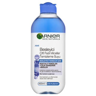 garnier nourishing double phase micellar cleansing water, garnier micellar cleansing water blue cornflower extract Garnier Nourishing Double Phase Micellar Cleansing Water - Effective Makeup Remover for All Skin Types | 13.5 fl. oz. Garnier Micellar Cleansing Water - Nourishing Formula garnier, micellar-water, makeup-remover, cleansing-water, skin-care, nourishing, beauty, contact-lens-safe, all-skin-types, ai-generated