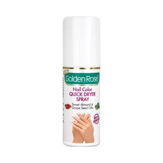 golden rose nail color quick dryer spray 55ml bottle, golden rose nail color quick dryer spray in use Golden Rose Nail Color Quick Dryer Spray - Fast-Drying Formula | 55ml Golden Rose Nail Color Quick Dryer Spray | 55ml nail-care, nail-polish, quick-dryer-spray, golden-rose, nail-products, manicure, beauty, nail-enthusiasts, ai-generated, hydrating-spray