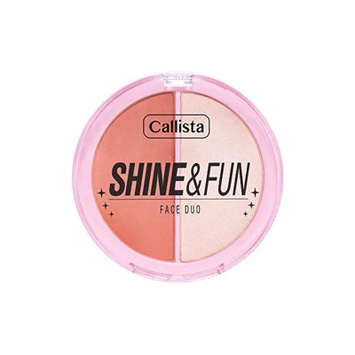 Callista Shine & Fun Face Duo Makeup Palette - Long-lasting Blush & Highlighter Duo for All Skin Types