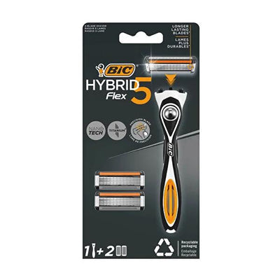 BIC Men's Razor - BIC Flex5 Hybrid Razor with 5 Nano-Technological Blades, Precision Shaving, Close Shave