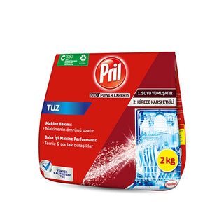 pril-dishwasher-salt-2kg-package, pril-dishwasher-salt-in-use Pril Dishwasher Salt - 2kg for Brilliant Cleaning Results | Ideal for Hard Water Areas Pril Dishwasher Salt 2kg pril, dishwasher-salt, cleaning-products, hard-water-solution, dishwasher-care, kitchen-supplies, sparkling-dishes, limescale-protection, water-softening, ai-generated