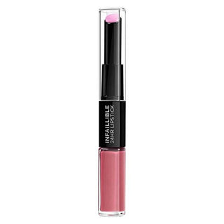 L'Oréal Paris Infaillible 2-Step Long Lasting Lipstick and Lip Balm - 24 Hour Durable Lip Color with Moisturizing Balm Component L'Oréal Paris Infaillible 2-Step Lipstick & Balm - Long Lasting Long Lasting Lipstick, Lip Balm with Color, 2-Step Lip Care, Mask Resistant Makeup, Durable Lip Color, L'Oréal Paris, Cosmetic, Beauty, Lip Care, Makeup, Long Lasting Makeup, Moisturizing Lip Balm, Lipstick and Lip Balm, 24 Hour Lip Color