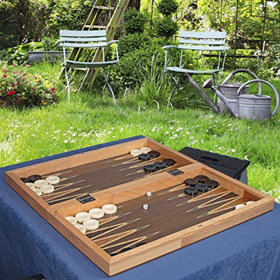 Star Turkish Backgammon Set, First CLAS Elite Vinyl Coated Solid Walnut Wooden Classical Design, B0851KZ5F5 - 1020098