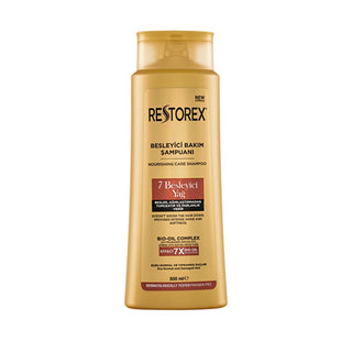 Restorex Nourishing Shampoo with 7 Oils - Moisturizing Shampoo for Dry, Damaged Hair - 500ml Restorex Nourishing Shampoo - Moisturizing for Dry Hair nourishing shampoo,Restorex 7 Besleyici Yağ,hair care shampoo,moisturizing shampoo for dry hair,shampoo with 7 oils,hair nourishment,dry hair care,damaged hair repair,Restorex,shampoo 500ml,daily shampoo,hair moisturizer,healthy hair care
