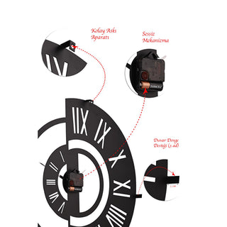 Muyika 41x41cm Metal Modern Silent Wall Clock - Large Indoor Decorative Timepiece for Home Muyika Metal Wall Clock - Modern Silent Timepiece wall clock, metal wall clock, silent wall clock, modern wall decor, large wall clock, indoor wall clock, home decor, modern clock, metal clock, silent clock, decorative wall clock, Muyika