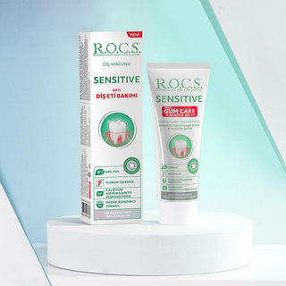 Rocs Sensitive: Powerful Teeth Sensitivity Relief & Gum Care Toothpaste - Calcium Hydroxyapatite, Xylitol - Natural Formula Rocs Sensitive: Teeth Sensitivity & Gum Care - Natural Relief sensitive teeth toothpaste, gum care toothpaste, calcium hydroxyapatite toothpaste, xylitol toothpaste, natural toothpaste, teeth sensitivity relief, gum protection toothpaste, Rocs toothpaste, sensitive teeth, gum care, calcium hydroxyapatite, xylitol, natural, teeth sensitivity, gum protection, Rocs, toothpaste, dental car
