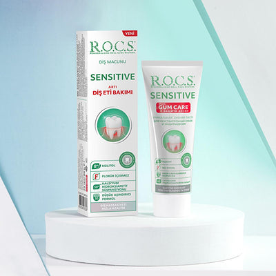 Rocs Sensitive: Powerful Teeth Sensitivity Relief & Gum Care Toothpaste - Calcium Hydroxyapatite, Xylitol - Natural Form