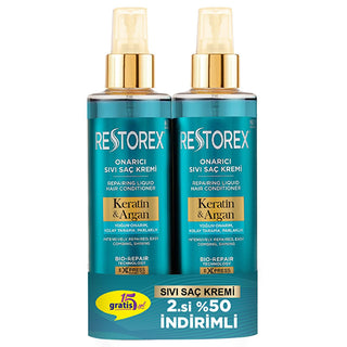 Restorex: Keratin & Argan Oil Hair Repair Serum - Split End Treatment, Anti-Frizz Leave-In Conditioner for Damaged, Smooth & Strong Hair (2 x 200ml) Restorex Keratin Argan Oil: Hair Repair, Anti-Frizz, Split End Treatment keratin hair repair, argan oil hair serum, split end repair treatment, anti frizz hair product, leave in hair conditioner, damaged hair treatment, smooth hair serum, hair strengthening serum, hair moisturizing serum, Restorex hair care, hair repair serum, leave-in conditioner, keratin, arg
